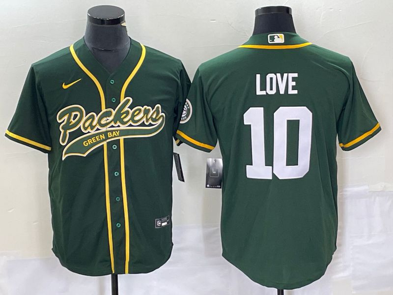 Men Green Bay Packers #10 Jordan Love Green Co Branding Game NFL Jersey->green bay packers->NFL Jersey